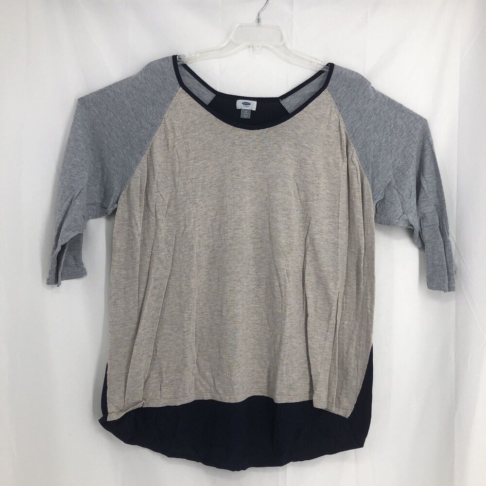 Old Navy Womens Navy and White Baseball Style Sweater Size 4X